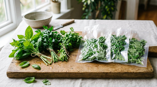 Préserver vos herbes fraîches 3 mois sous vide : basilic, persil, coriandre