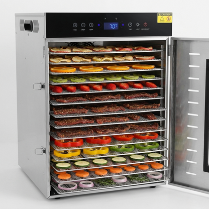 Déshydrateur alimentaire grande capacité inox 304 — 16 plateaux 1350W